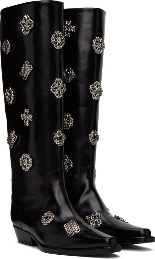 Toga Pulla SSENSE Exclusive Black Embellished Boots - Picture 6