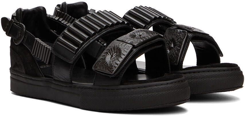 Toga Pulla SSENSE Exclusive Black Buckles Flat Sandals - Picture 2