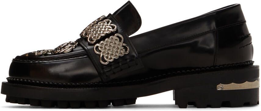 Toga Pulla SSENSE Exclusive Black Leather Embellished Loafers - Picture 3