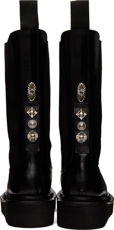 Toga Pulla SSENSE Exclusive Black Leather Mid-Calf Chelsea Boots - Picture 3