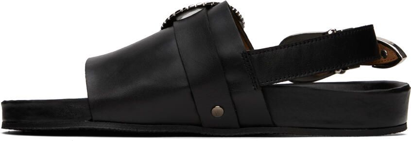 Toga Pulla SSENSE Exclusive Black Oversized Buckle Sandals - Picture 3