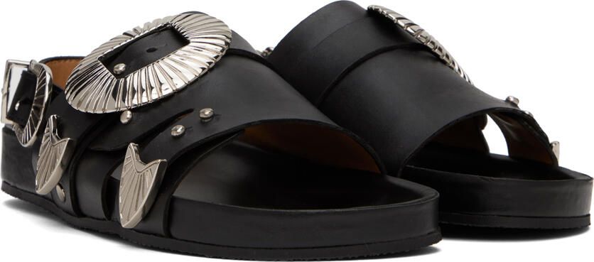 Toga Pulla SSENSE Exclusive Black Oversized Buckle Sandals - Picture 2