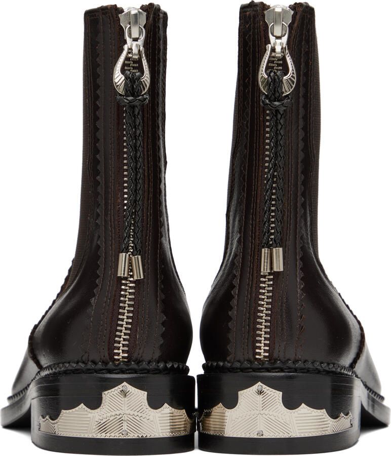 Toga Pulla SSENSE Exclusive Brown Embellished Ankle Boots