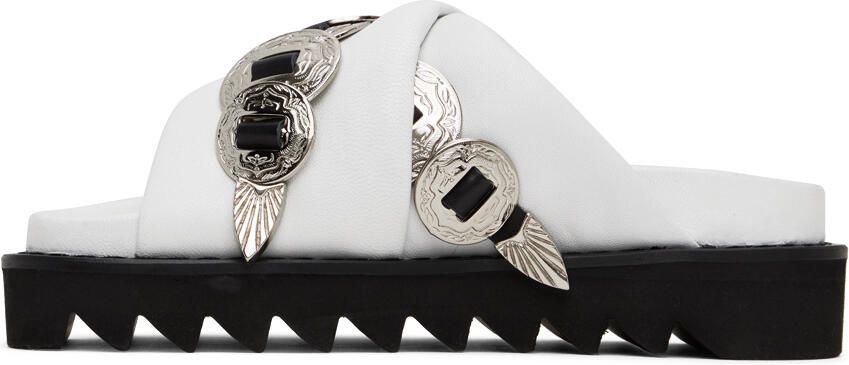 Toga Pulla SSENSE Exclusive White Criss-Cross Sandals - Picture 3