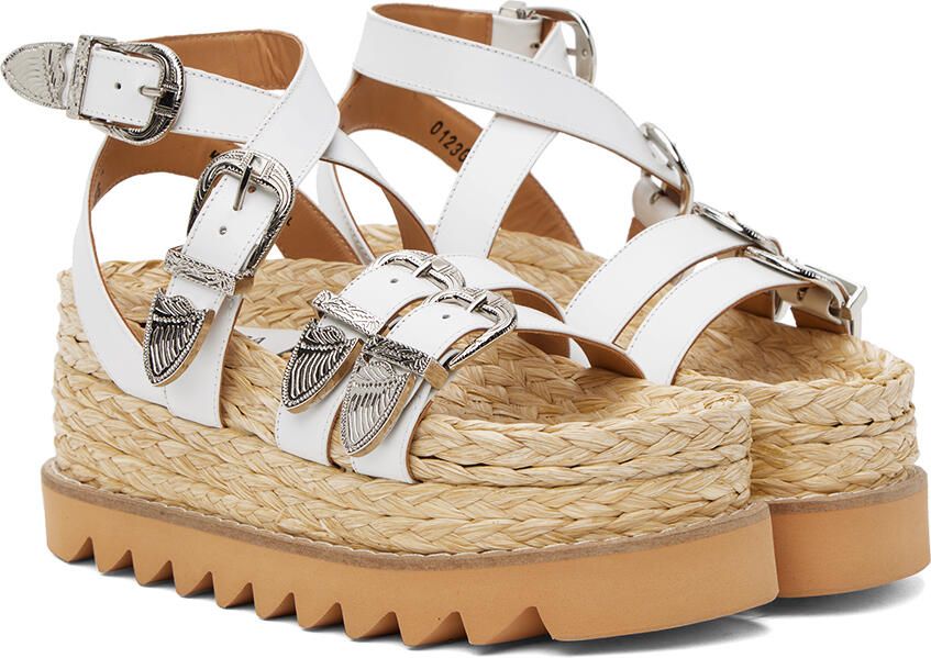 Toga Pulla White Pin-Buckle Platform Sandals - Picture 2