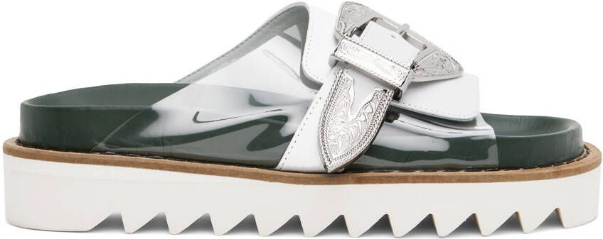 Toga Pulla White Buckle Sandals