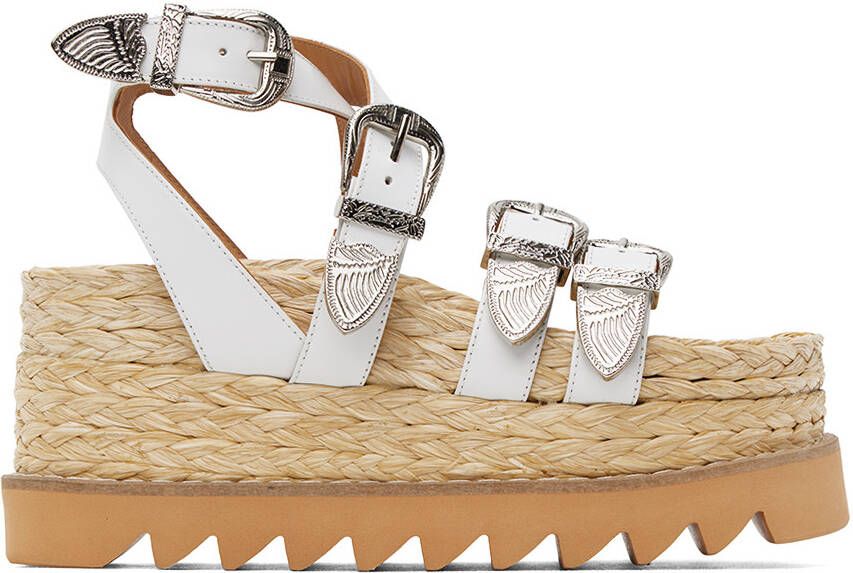 Toga Pulla White Pin-Buckle Platform Sandals - Picture 5