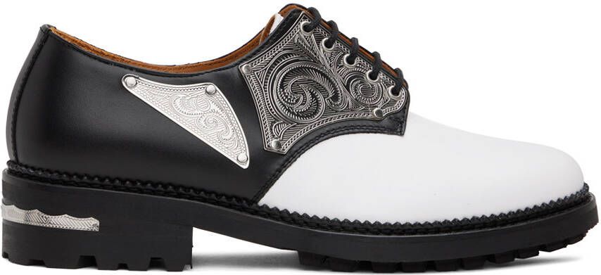 Toga Virilis Black & White Metal Plate Oxfords - Picture 5