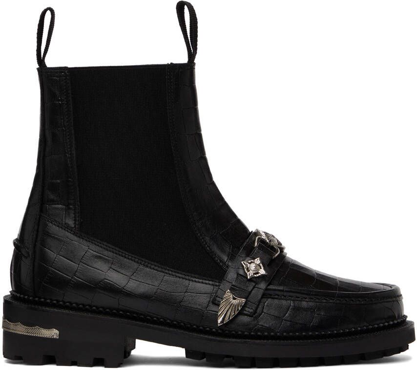 Toga Virilis Black Leather Chelsea Boots - Picture 5