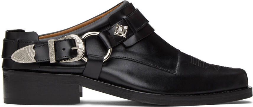 Toga Virilis Black Leather Slip-On Loafers - Picture 5