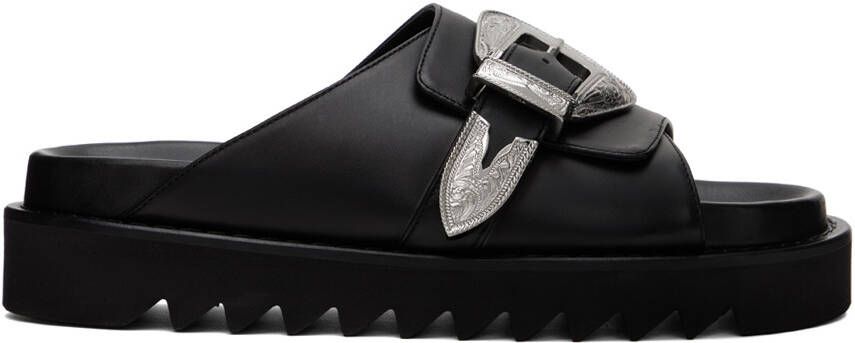 Toga Virilis Black Pin-Buckle Sandals - Picture 5