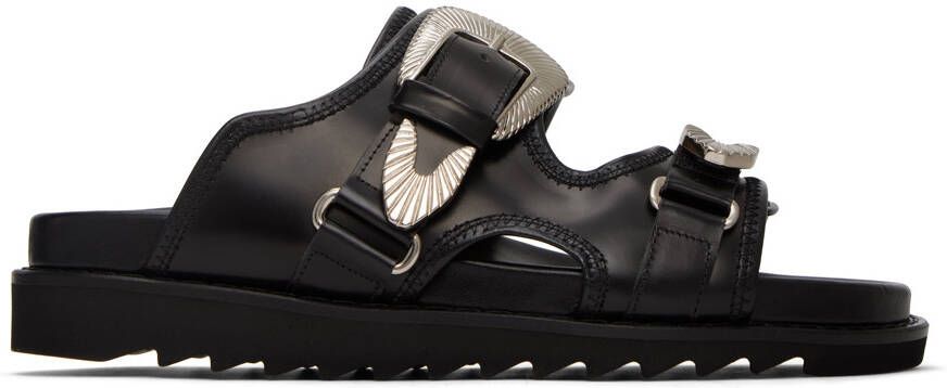 Toga Virilis Black Polished Sandals - Picture 3
