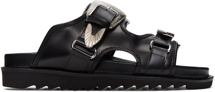 Toga Virilis Black Polished Sandals - Picture 2