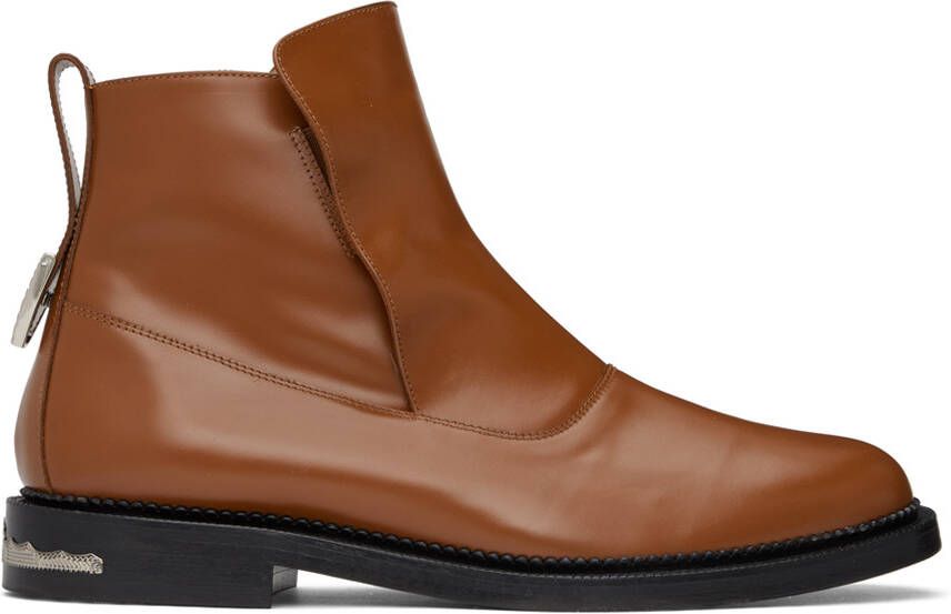 Toga Virilis Brown Concealed Gussets Chelsea Boots