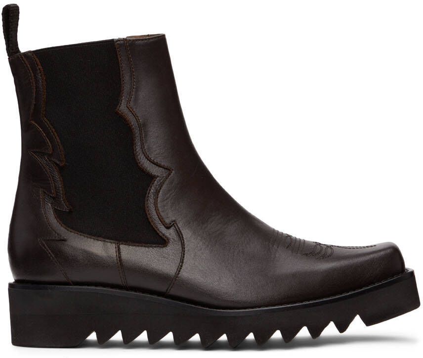 Toga Virilis Brown Leather Chelsea Boots - Picture 4