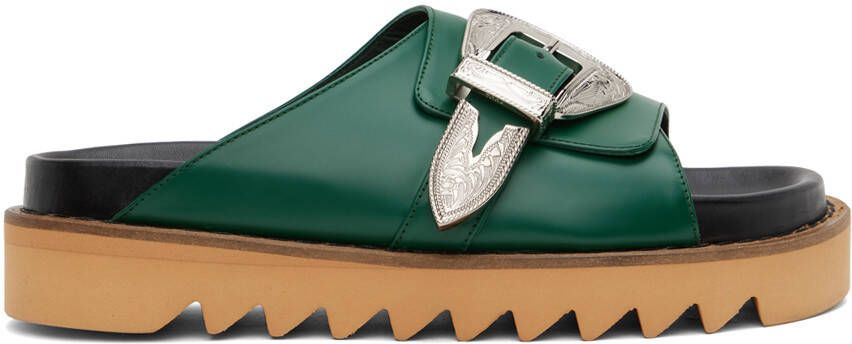 Toga Virilis Green Buckle Sandals