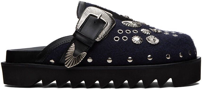 Toga Virilis SSENSE Exclusive Black & Navy Studded Loafers - Picture 5