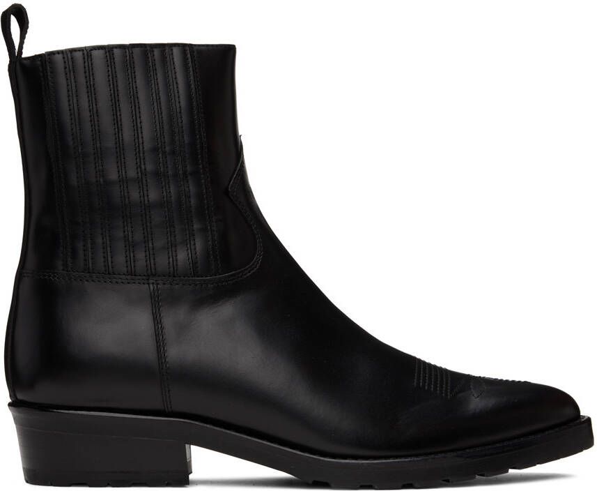 Toga Virilis SSENSE Exclusive Black Embroidered Chelsea Boots - Picture 2
