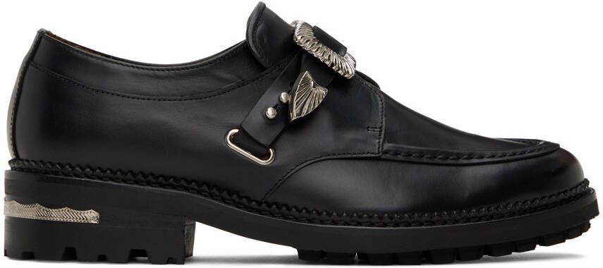 Toga Virilis SSENSE Exclusive Black Hard Leather Monkstraps - Picture 7