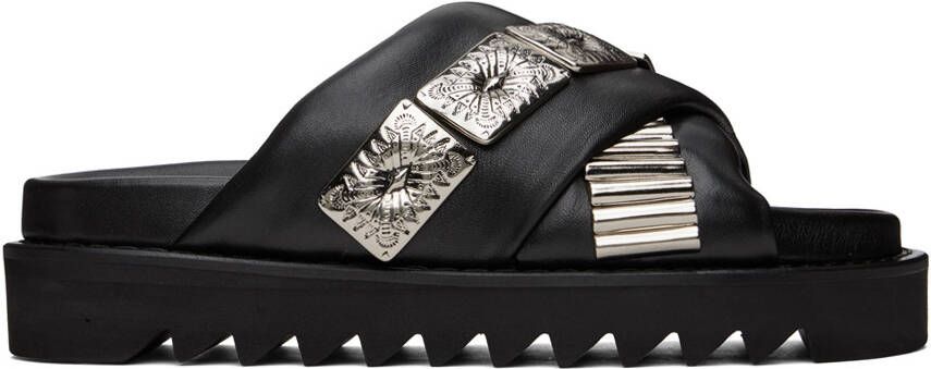 Toga Virilis SSENSE Exclusive Black Criss-Crossing Sandals - Picture 5