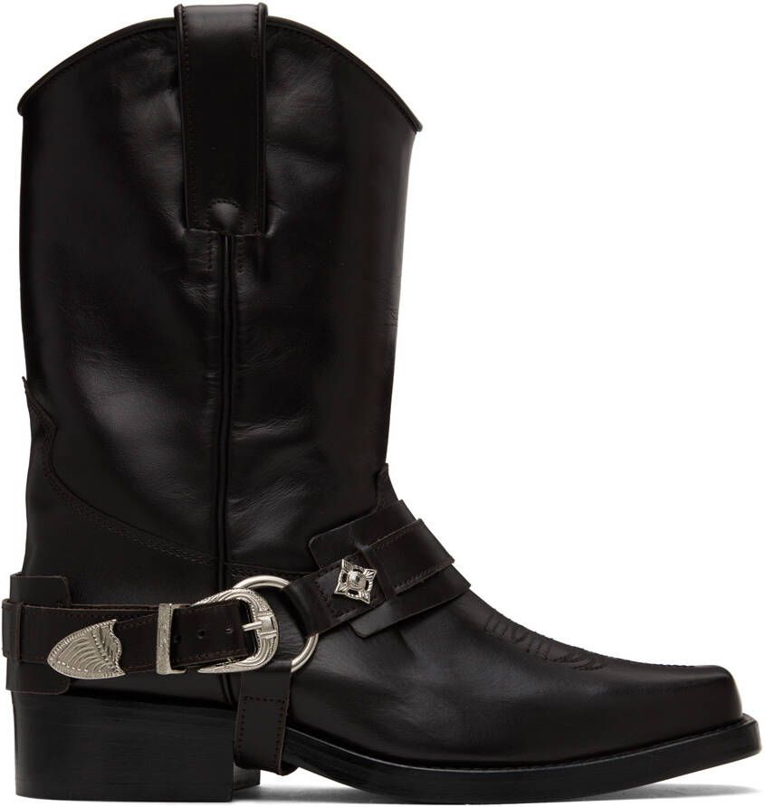 Toga Virilis SSENSE Exclusive Brown Western Boots - Picture 5