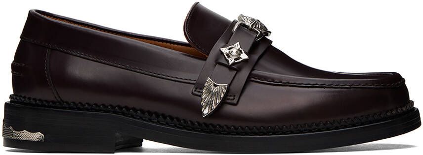 Toga Virilis SSENSE Exclusive Burgundy Polished Loafers - Picture 5