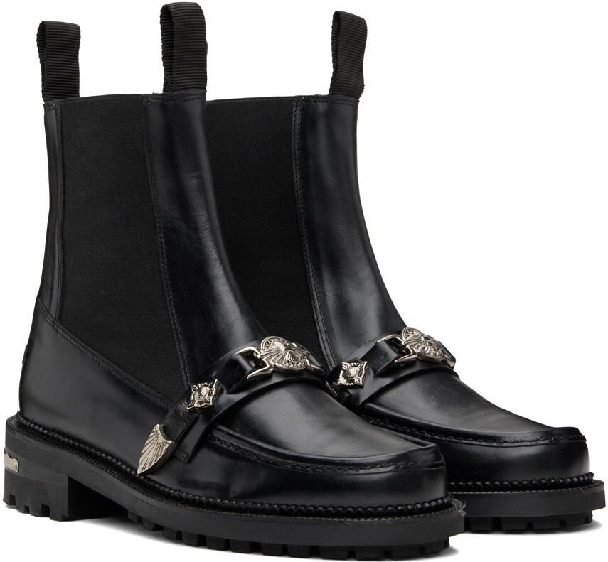 Toga Virilis Black Calfskin Chelsea Boots