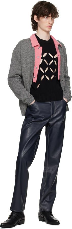 Toga Virilis Black Embellished Buckle Cowboy Boots - Picture 4