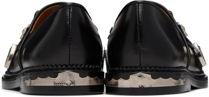 Toga Virilis Black Embellished Buckle Loafers