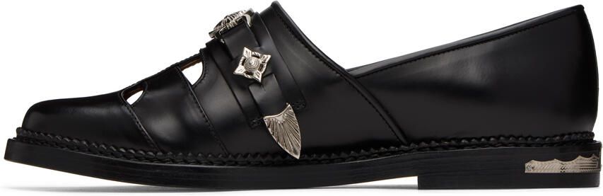 Toga Virilis Black Embellished Buckle Loafers - Picture 4