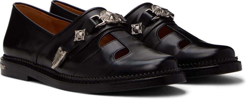 Toga Virilis Black Embellished Buckle Loafers - Picture 2