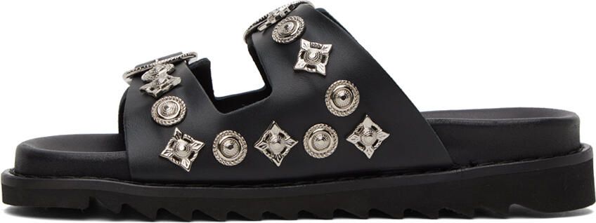 Toga Virilis Black Embellished Sandals - Picture 3