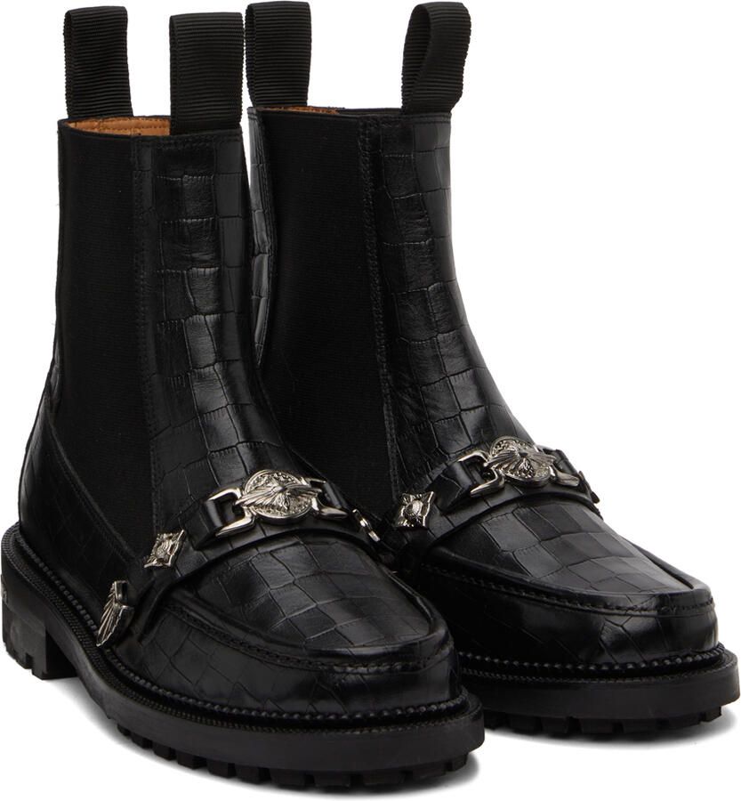 Toga Virilis Black Leather Chelsea Boots