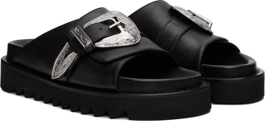 Toga Virilis Black Pin-Buckle Sandals - Picture 2