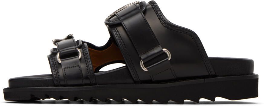 Toga Virilis Black Polished Sandals - Picture 4