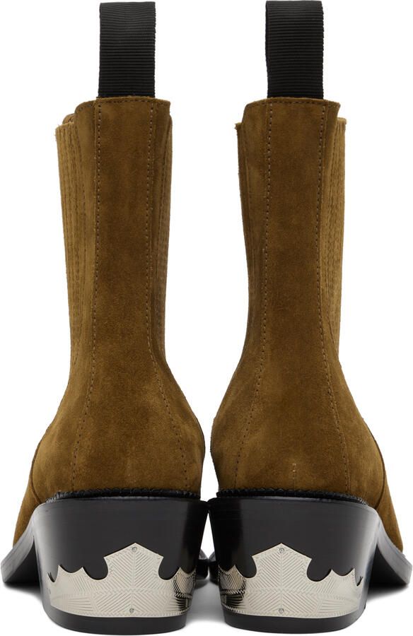 Toga Virilis Brown Square Toe Chelsea Boots - Picture 5