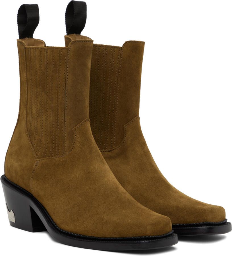 Toga Virilis Brown Square Toe Chelsea Boots - Picture 3