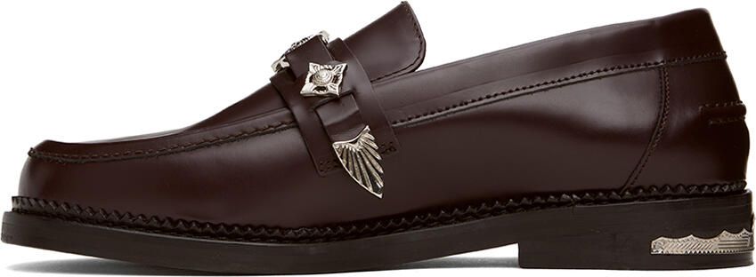 Toga Virilis Burgundy Leather Loafers - Picture 3