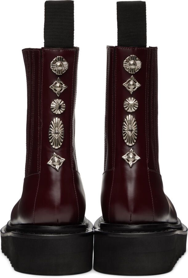Toga Virilis Burgundy Side Gore Zip Boots - Picture 5