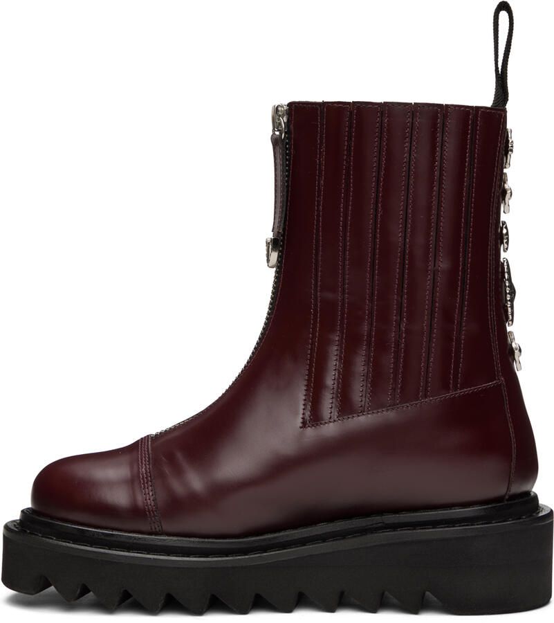 Toga Virilis Burgundy Side Gore Zip Boots - Picture 2