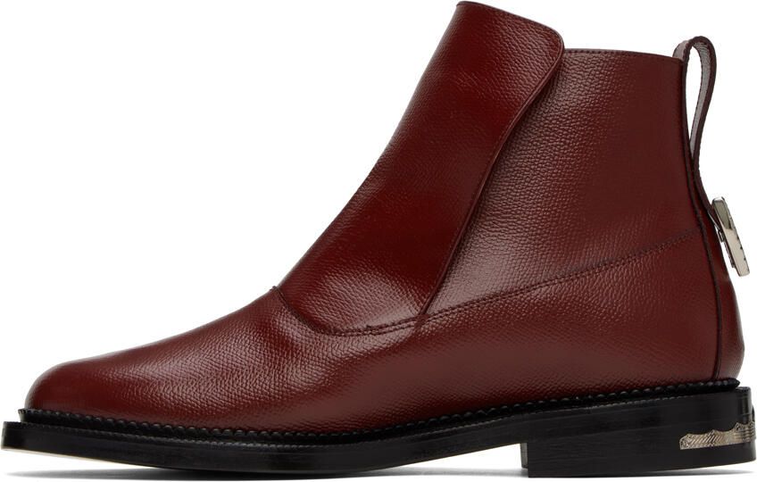 Toga Virilis Red Leather Chelsea Boots - Picture 3