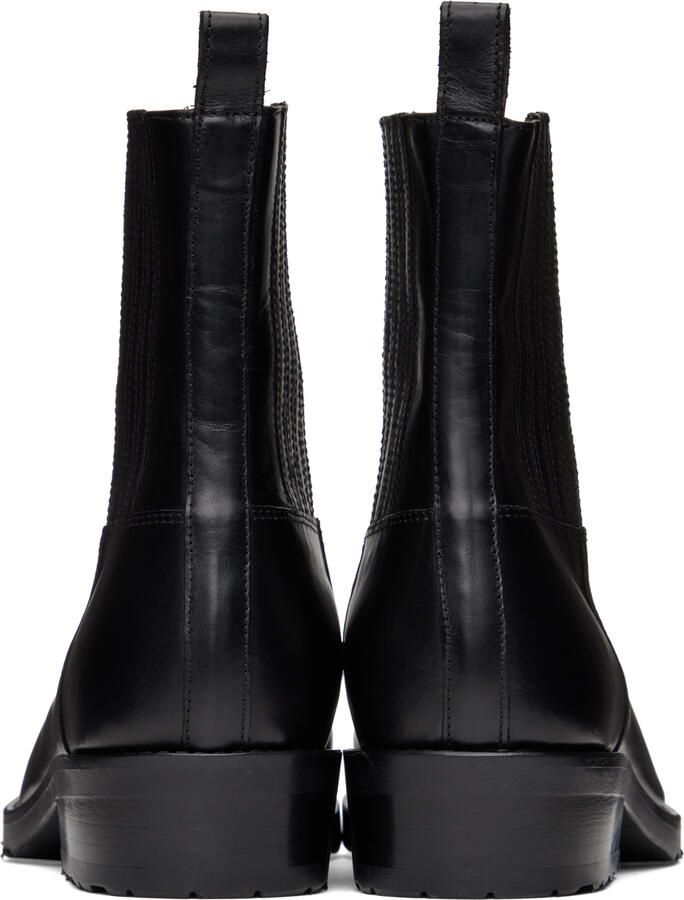Toga Virilis SSENSE Exclusive Black Embroidered Chelsea Boots - Picture 7
