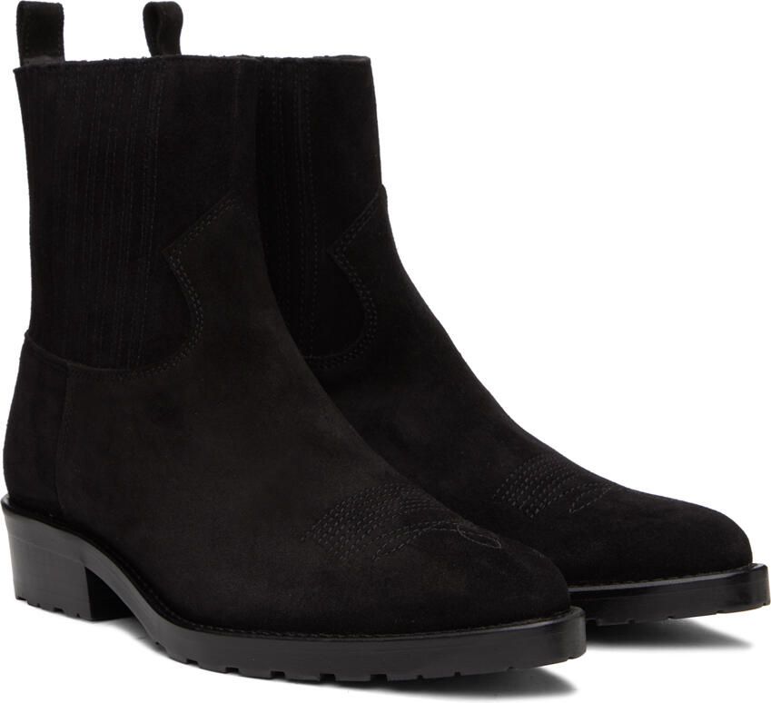 Toga Virilis SSENSE Exclusive Black Embroidered Chelsea Boots