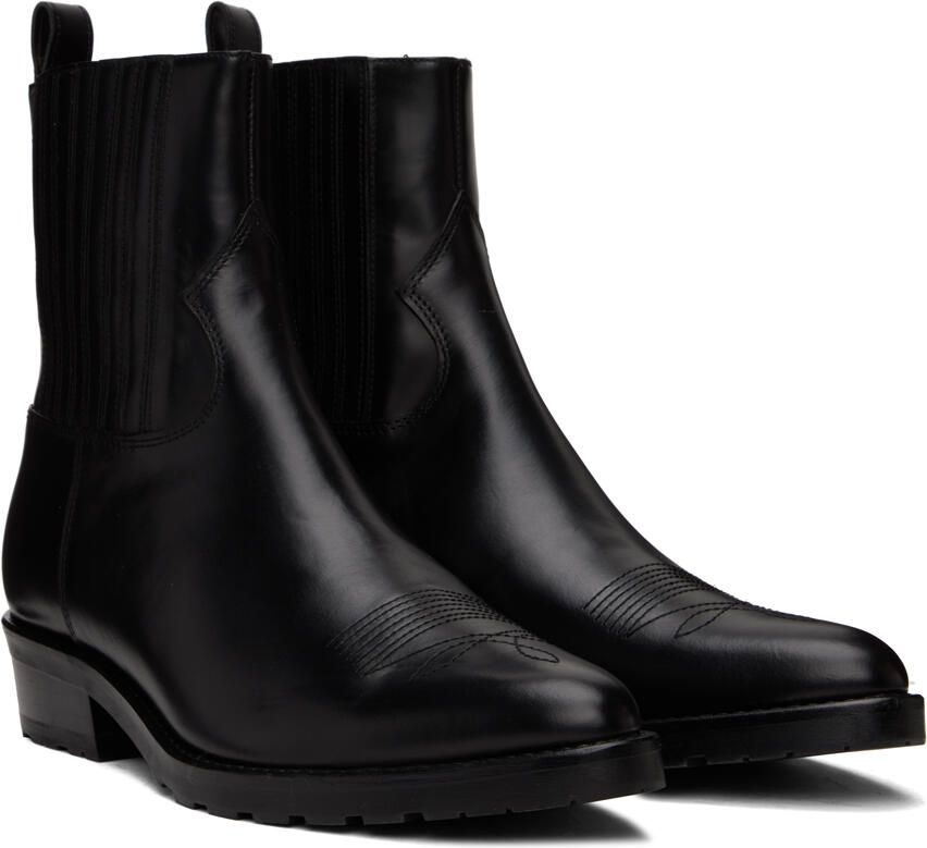 Toga Virilis SSENSE Exclusive Black Embroidered Chelsea Boots