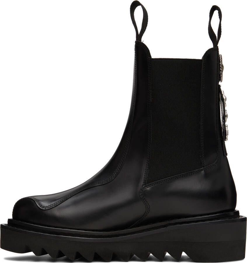 Toga Virilis SSENSE Exclusive Black Hard Leather Chelsea Boots