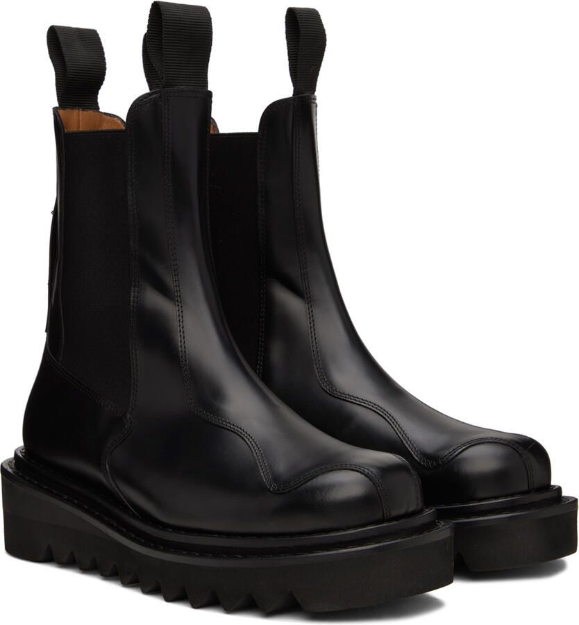Toga Virilis SSENSE Exclusive Black Hard Leather Chelsea Boots - Picture 3