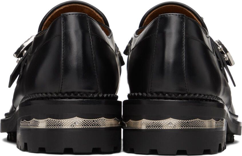 Toga Virilis SSENSE Exclusive Black Hard Leather Monkstraps