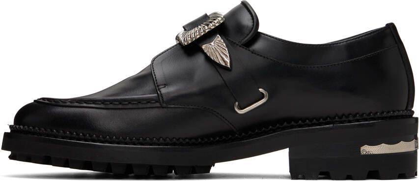 Toga Virilis SSENSE Exclusive Black Hard Leather Monkstraps - Picture 4
