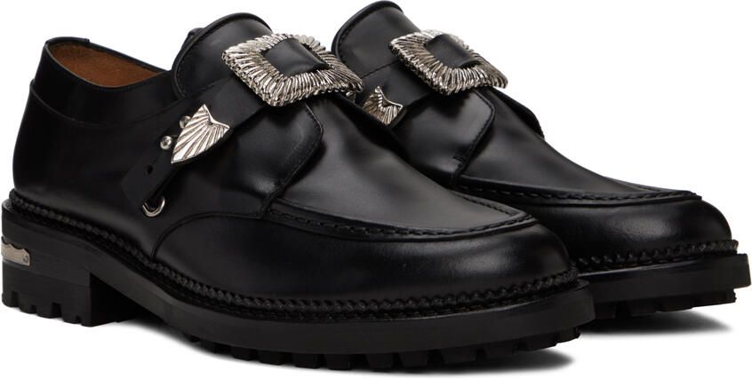 Toga Virilis SSENSE Exclusive Black Hard Leather Monkstraps - Picture 3