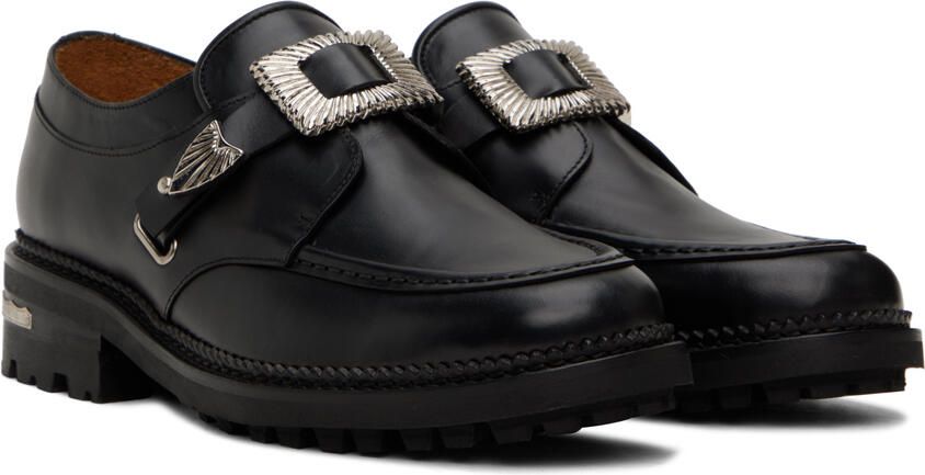 Toga Virilis SSENSE Exclusive Black Hard Leather Monkstraps - Picture 2